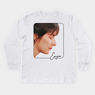 Enya ----- 80s Aesthetic Kids Long Sleeve T-Shirt